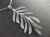 ESTATE EXTRA LARGE 1.34CT DIAMOND 18KT WHITE GOLD 3D MULTI LEAF FUN PENDANT