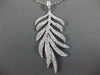 ESTATE EXTRA LARGE 1.34CT DIAMOND 18KT WHITE GOLD 3D MULTI LEAF FUN PENDANT