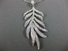 ESTATE EXTRA LARGE 1.34CT DIAMOND 18KT WHITE GOLD 3D MULTI LEAF FUN PENDANT