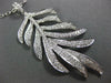 ESTATE EXTRA LARGE 1.34CT DIAMOND 18KT WHITE GOLD 3D MULTI LEAF FUN PENDANT