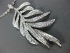 ESTATE EXTRA LARGE 1.34CT DIAMOND 18KT WHITE GOLD 3D MULTI LEAF FUN PENDANT