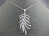 ESTATE EXTRA LARGE 1.34CT DIAMOND 18KT WHITE GOLD 3D MULTI LEAF FUN PENDANT