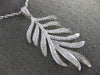 ESTATE EXTRA LARGE 1.34CT DIAMOND 18KT WHITE GOLD 3D MULTI LEAF FUN PENDANT