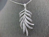 ESTATE EXTRA LARGE 1.34CT DIAMOND 18KT WHITE GOLD 3D MULTI LEAF FUN PENDANT