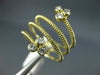 LARGE .28CT DIAMOND 14KT YELLOW GOLD 3D MULTI ROW FLOWER DOUBLE SNAKE FUN RING
