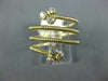 LARGE .28CT DIAMOND 14KT YELLOW GOLD 3D MULTI ROW FLOWER DOUBLE SNAKE FUN RING