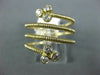 LARGE .28CT DIAMOND 14KT YELLOW GOLD 3D MULTI ROW FLOWER DOUBLE SNAKE FUN RING