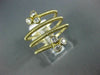 LARGE .28CT DIAMOND 14KT YELLOW GOLD 3D MULTI ROW FLOWER DOUBLE SNAKE FUN RING