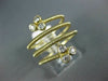 LARGE .28CT DIAMOND 14KT YELLOW GOLD 3D MULTI ROW FLOWER DOUBLE SNAKE FUN RING