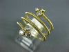LARGE .28CT DIAMOND 14KT YELLOW GOLD 3D MULTI ROW FLOWER DOUBLE SNAKE FUN RING