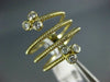 LARGE .28CT DIAMOND 14KT YELLOW GOLD 3D MULTI ROW FLOWER DOUBLE SNAKE FUN RING