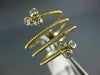 LARGE .28CT DIAMOND 14KT YELLOW GOLD 3D MULTI ROW FLOWER DOUBLE SNAKE FUN RING