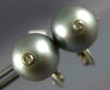 LARGE DIAMOND & AAA GREY TAHITIAN PEARL 18KT WHITE GOLD CLIP ON EARRINGS #2953