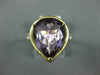 LARGE 5.43CT DIAMOND & AMETHYST 14KT YELLOW GOLD PEAR SHAPE MATTE & SHINY RING