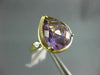 LARGE 5.43CT DIAMOND & AMETHYST 14KT YELLOW GOLD PEAR SHAPE MATTE & SHINY RING