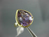 LARGE 5.43CT DIAMOND & AMETHYST 14KT YELLOW GOLD PEAR SHAPE MATTE & SHINY RING