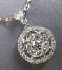 ESTATE .50CT DIAMOND 18KT WHITE GOLD 3D CLUSTER FLOWER HALO CLASSIC FUN PENDANT