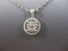 ESTATE .50CT DIAMOND 18KT WHITE GOLD 3D CLUSTER FLOWER HALO CLASSIC FUN PENDANT