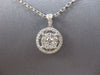 ESTATE .50CT DIAMOND 18KT WHITE GOLD 3D CLUSTER FLOWER HALO CLASSIC FUN PENDANT