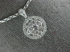ESTATE .50CT DIAMOND 18KT WHITE GOLD 3D CLUSTER FLOWER HALO CLASSIC FUN PENDANT
