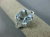 LARGE 2.10CT DIAMOND & AAA AQUAMARINE 14KT WHITE GOLD 3D CUSHION ENGAGEMENT RING