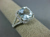 LARGE 2.10CT DIAMOND & AAA AQUAMARINE 14KT WHITE GOLD 3D CUSHION ENGAGEMENT RING