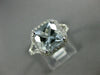 LARGE 2.10CT DIAMOND & AAA AQUAMARINE 14KT WHITE GOLD 3D CUSHION ENGAGEMENT RING