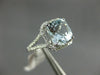 LARGE 2.10CT DIAMOND & AAA AQUAMARINE 14KT WHITE GOLD 3D CUSHION ENGAGEMENT RING