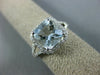 LARGE 2.10CT DIAMOND & AAA AQUAMARINE 14KT WHITE GOLD 3D CUSHION ENGAGEMENT RING