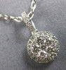ESTATE .44CT DIAMOND 18KT WHITE GOLD 3D CLASSIC CLUSTER FLOWER HALO PENDANT