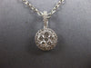 ESTATE .44CT DIAMOND 18KT WHITE GOLD 3D CLASSIC CLUSTER FLOWER HALO PENDANT