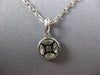 ESTATE .44CT DIAMOND 18KT WHITE GOLD 3D CLASSIC CLUSTER FLOWER HALO PENDANT