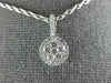 ESTATE .44CT DIAMOND 18KT WHITE GOLD 3D CLASSIC CLUSTER FLOWER HALO PENDANT