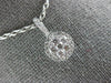 ESTATE .44CT DIAMOND 18KT WHITE GOLD 3D CLASSIC CLUSTER FLOWER HALO PENDANT