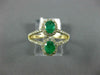 LARGE 1.10CT DIAMOND & AAA EMERALD 14K YELLOW GOLD OVAL & ROUND DOUBLE HALO RING
