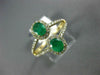 LARGE 1.10CT DIAMOND & AAA EMERALD 14K YELLOW GOLD OVAL & ROUND DOUBLE HALO RING