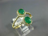 LARGE 1.10CT DIAMOND & AAA EMERALD 14K YELLOW GOLD OVAL & ROUND DOUBLE HALO RING