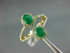 LARGE 1.10CT DIAMOND & AAA EMERALD 14K YELLOW GOLD OVAL & ROUND DOUBLE HALO RING
