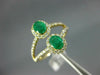 LARGE 1.10CT DIAMOND & AAA EMERALD 14K YELLOW GOLD OVAL & ROUND DOUBLE HALO RING