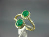 LARGE 1.10CT DIAMOND & AAA EMERALD 14K YELLOW GOLD OVAL & ROUND DOUBLE HALO RING