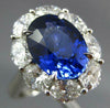 GIA LARGE 6.58CT DIAMOND & AAA SAPPHIRE PLATINUM PRINCESS DIANA ENGAGEMENT RING