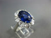 GIA LARGE 6.58CT DIAMOND & AAA SAPPHIRE PLATINUM PRINCESS DIANA ENGAGEMENT RING