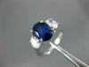 GIA LARGE 5.26CT DIAMOND & AAA SAPPHIRE 18KT WHITE GOLD 3D OVAL ENGAGEMENT RING