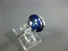 GIA LARGE 5.26CT DIAMOND & AAA SAPPHIRE 18KT WHITE GOLD 3D OVAL ENGAGEMENT RING