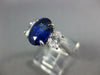 GIA LARGE 5.26CT DIAMOND & AAA SAPPHIRE 18KT WHITE GOLD 3D OVAL ENGAGEMENT RING