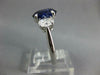 GIA LARGE 5.26CT DIAMOND & AAA SAPPHIRE 18KT WHITE GOLD 3D OVAL ENGAGEMENT RING
