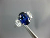 GIA LARGE 5.26CT DIAMOND & AAA SAPPHIRE 18KT WHITE GOLD 3D OVAL ENGAGEMENT RING