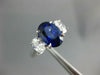 GIA LARGE 5.26CT DIAMOND & AAA SAPPHIRE 18KT WHITE GOLD 3D OVAL ENGAGEMENT RING