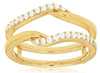 ESTATE .25CT DIAMOND 14KT YELLOW GOLD 3D V SHAPE INSERT WEDDING ANNIVERSARY RING