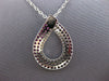 LARGE 1.73CT DIAMOND & AAA RUBY 18KT WHITE GOLD 3D MULTI ROW TEAR DROP PENDANT